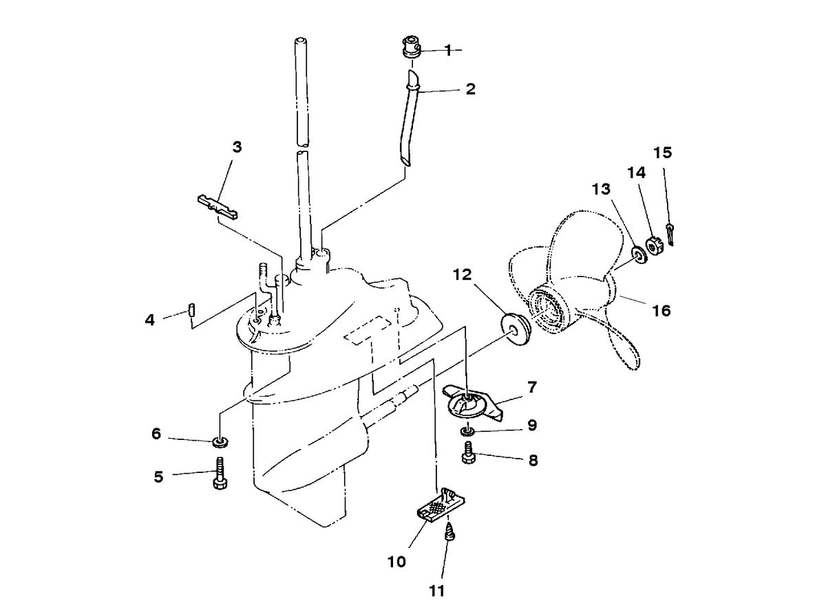 MERCURY/MARINER 15 H.P. K LOWER GEAR HOUSING