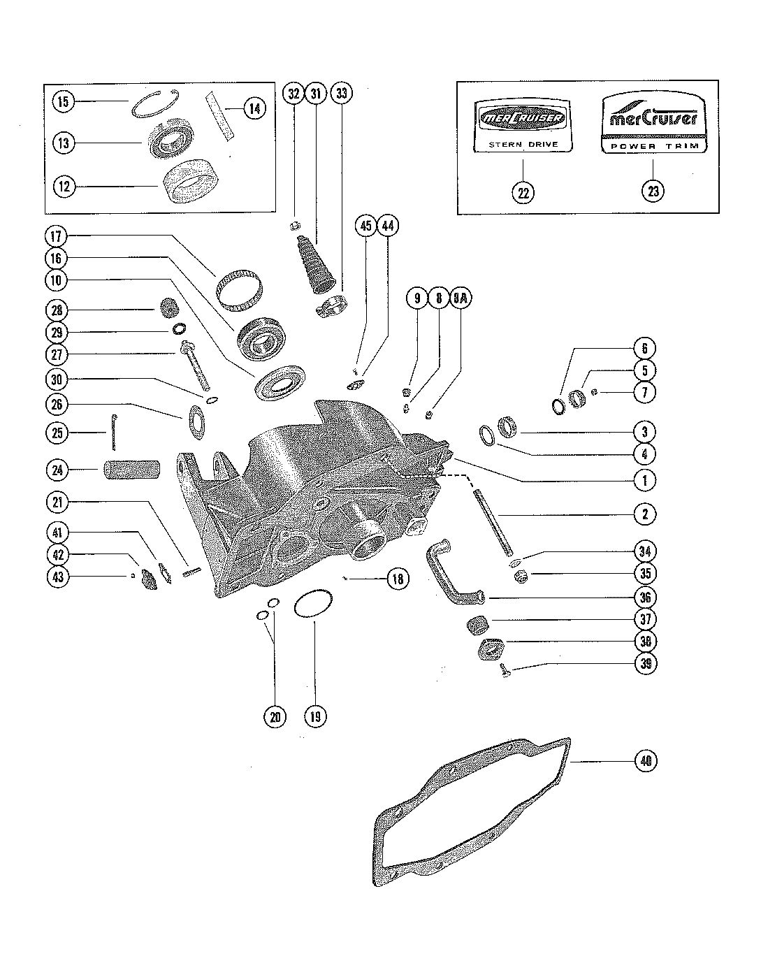 MERCRUISER 888 STERN DRIVE (1.50) RATIO GIMBAL HOUSING ASSEMBLY