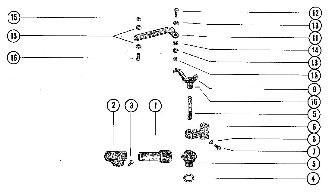 MERCURY MERC 40 THROTTLE CONTROL LINKAGE