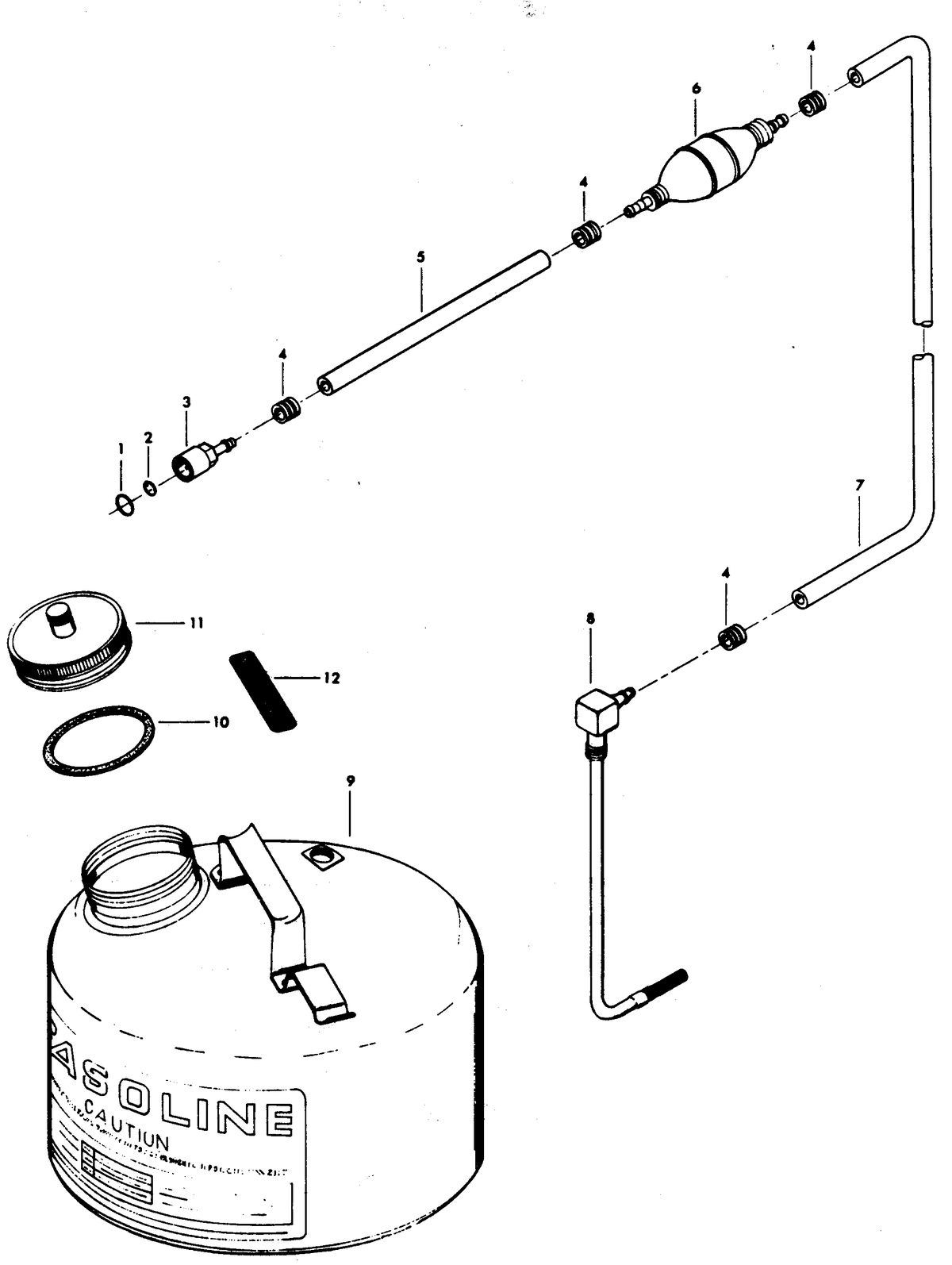 CHRYSLER 6 H.P. EXPORT FUEL TANK AND LINE