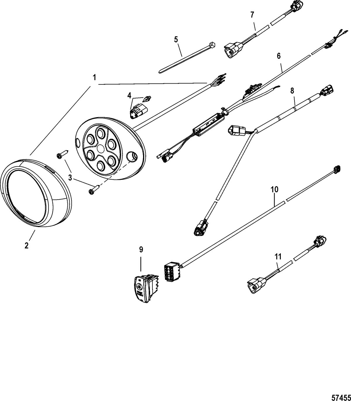ACCESSORIES ELECTRICAL COMPONENTS AND HARNESSES Moving Prop Alert Light System-Oval, Two Lights