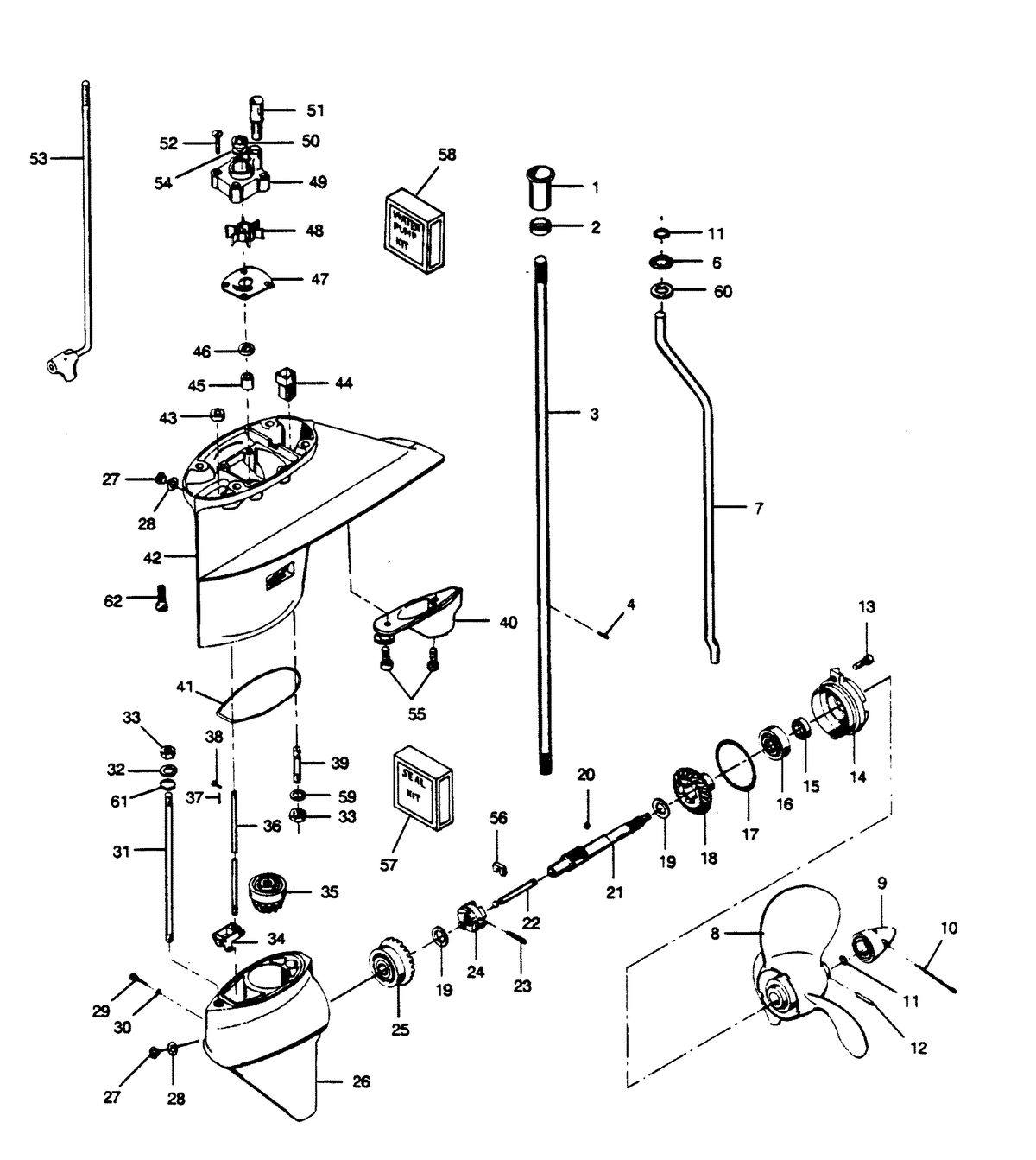 FORCE FORCE 1990 50 H.P. "C" MODELS GEAR HOUSING