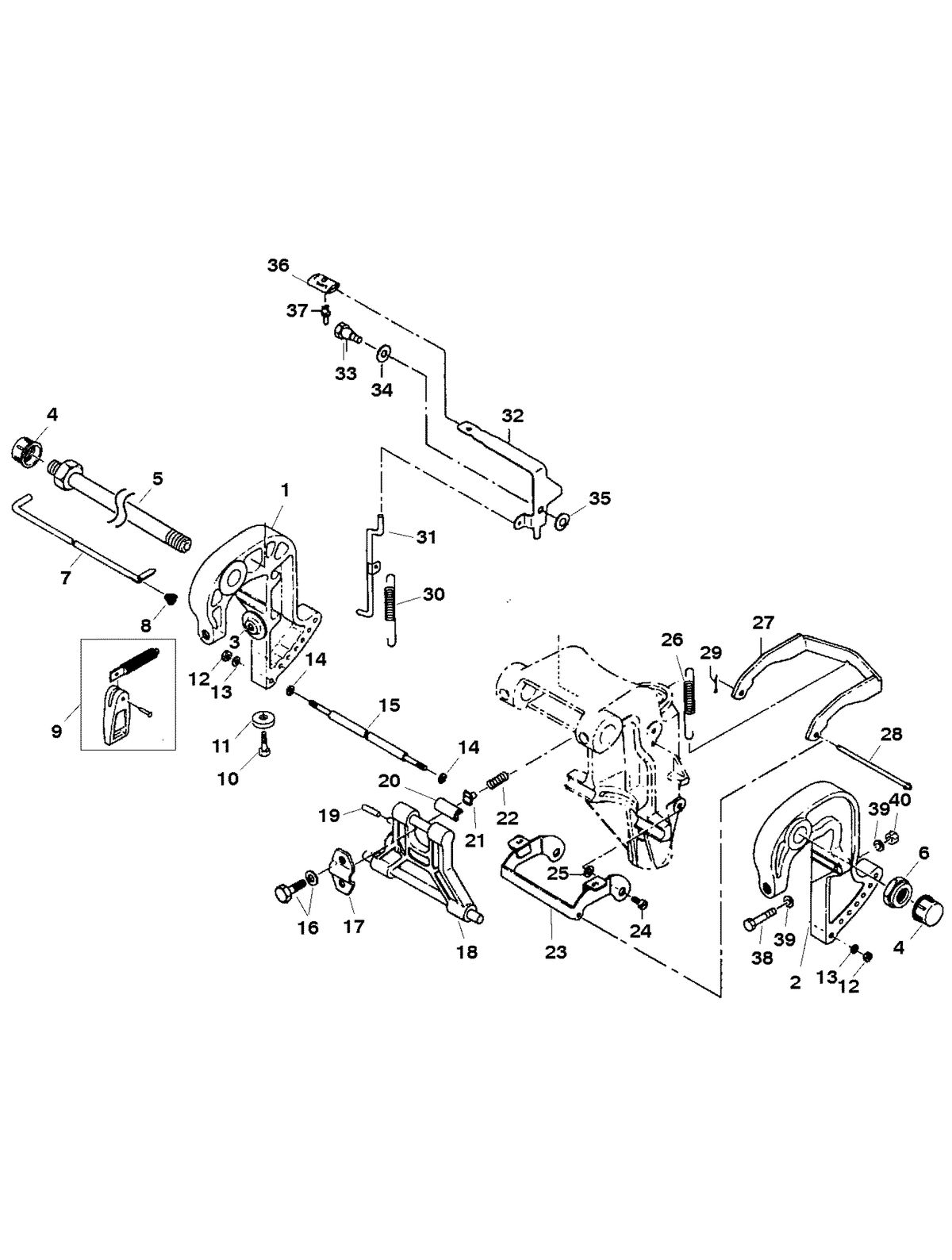 MARINER 30 H.P. (2 CYL./430 CC) CLAMP BRACKET