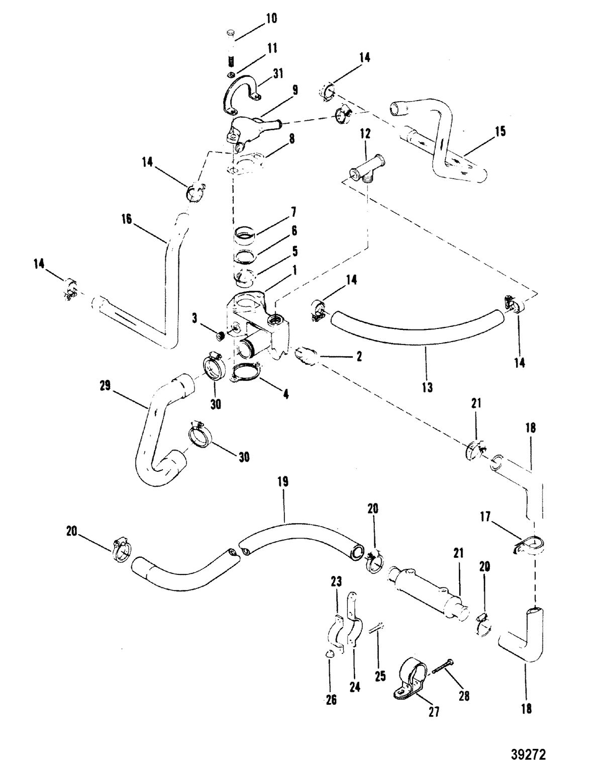 MERCRUISER 175 HP/ 4.3L/205 HP/4.3L/LX STANDARD COOLING SYSTEM , OLD DESIGN