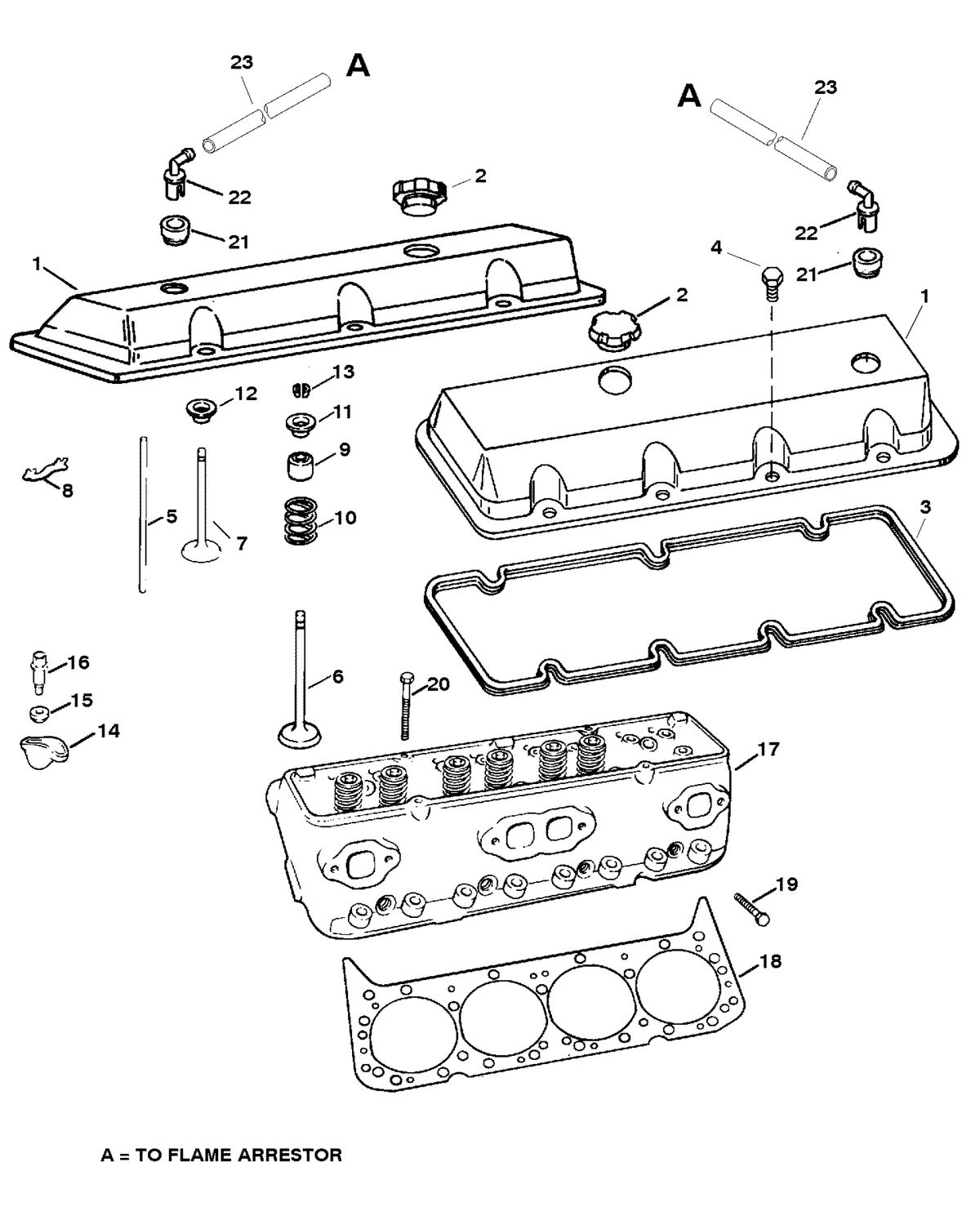 MERCRUISER MIE 7.4L HURTH/BORG WARNER (GEN IV) CYLINDER HEAD AND ROCKER COVER