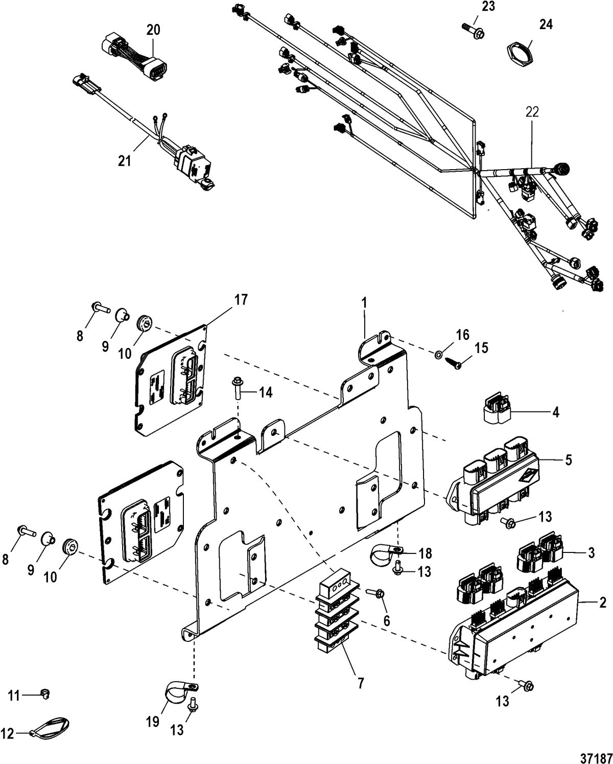 ACCESSORIES ELECTRICAL COMPONENTS AND HARNESSES Panel Assembly, Axius, Design II (Bracket 13.44 x 17 in.)
