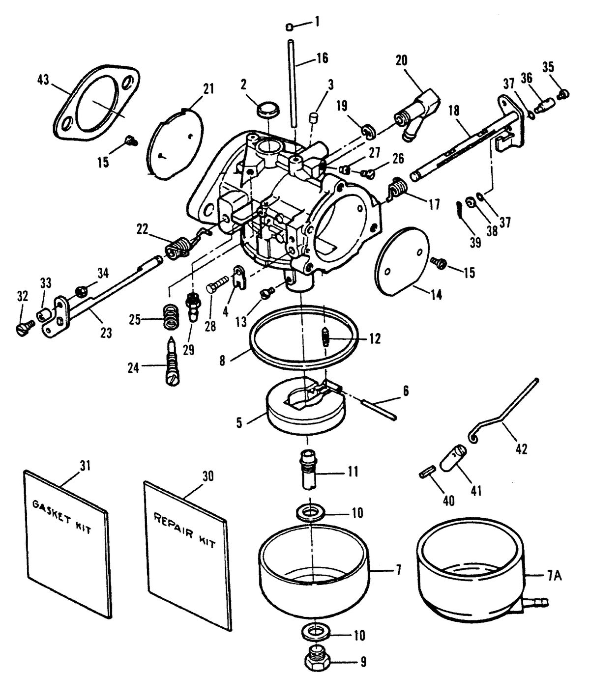 FORCE 40/50 H.P. CARBURETOR - 50 H.P.(92C) E000001, E065371