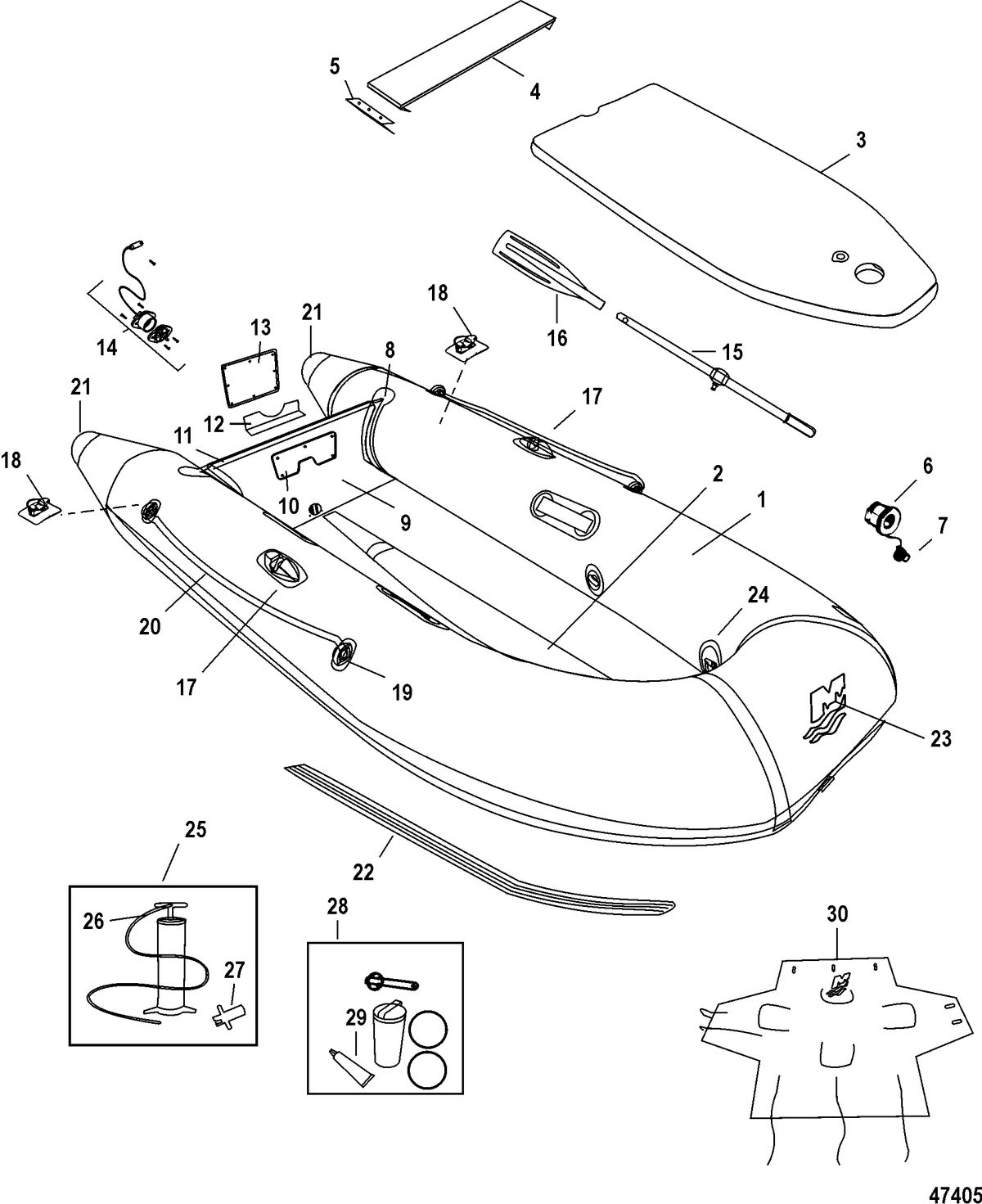 INFLATABLES MERCURY PVC SOFT BOTTOM Dinghy Models(200 / 240 / 270)
