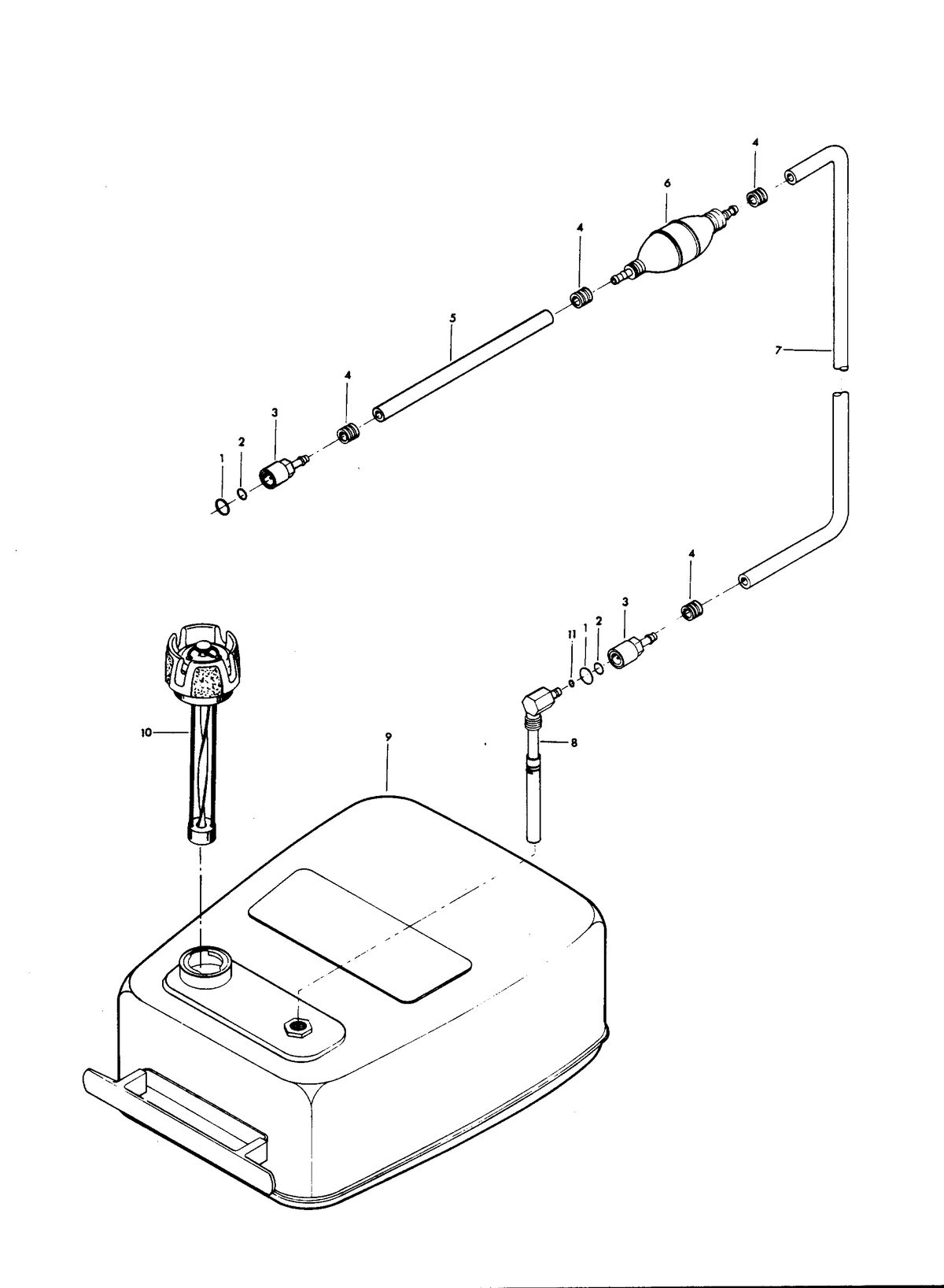 CHRYSLER 35 H.P. FUEL TANK AND LINE