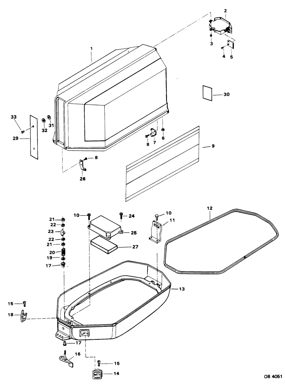 FORCE FORCE 50 H.P. ENGINE COVER AND SUPPORT PLATE