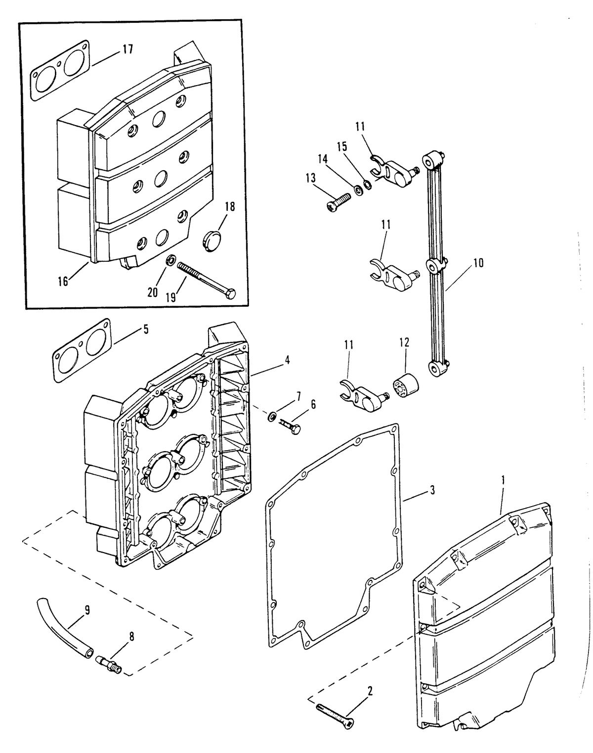RACE OUTBOARD 2.5 L (CARB) CHOKE PLATE AND THROTTLE LEVERS