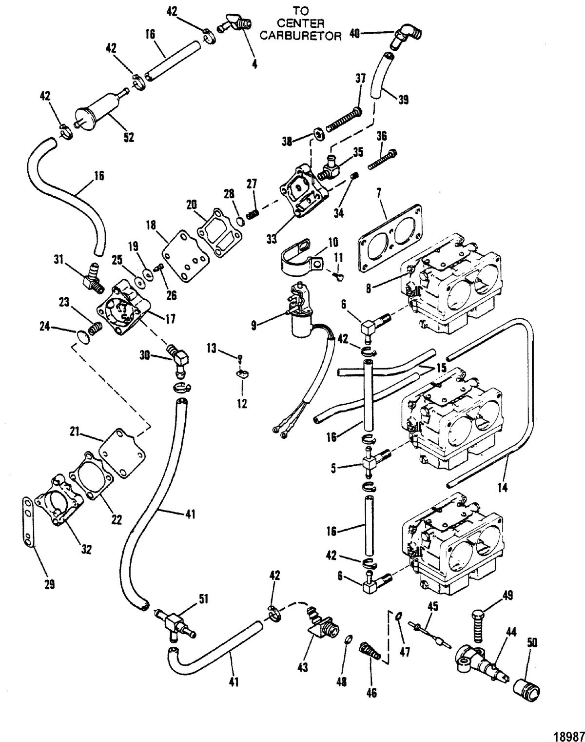 MERCURY/MARINER 200 H.P. (V-6) (1978-1988 COMBINED BOOKS) Fuel Pump(Design III) (Square Fuel Pump)