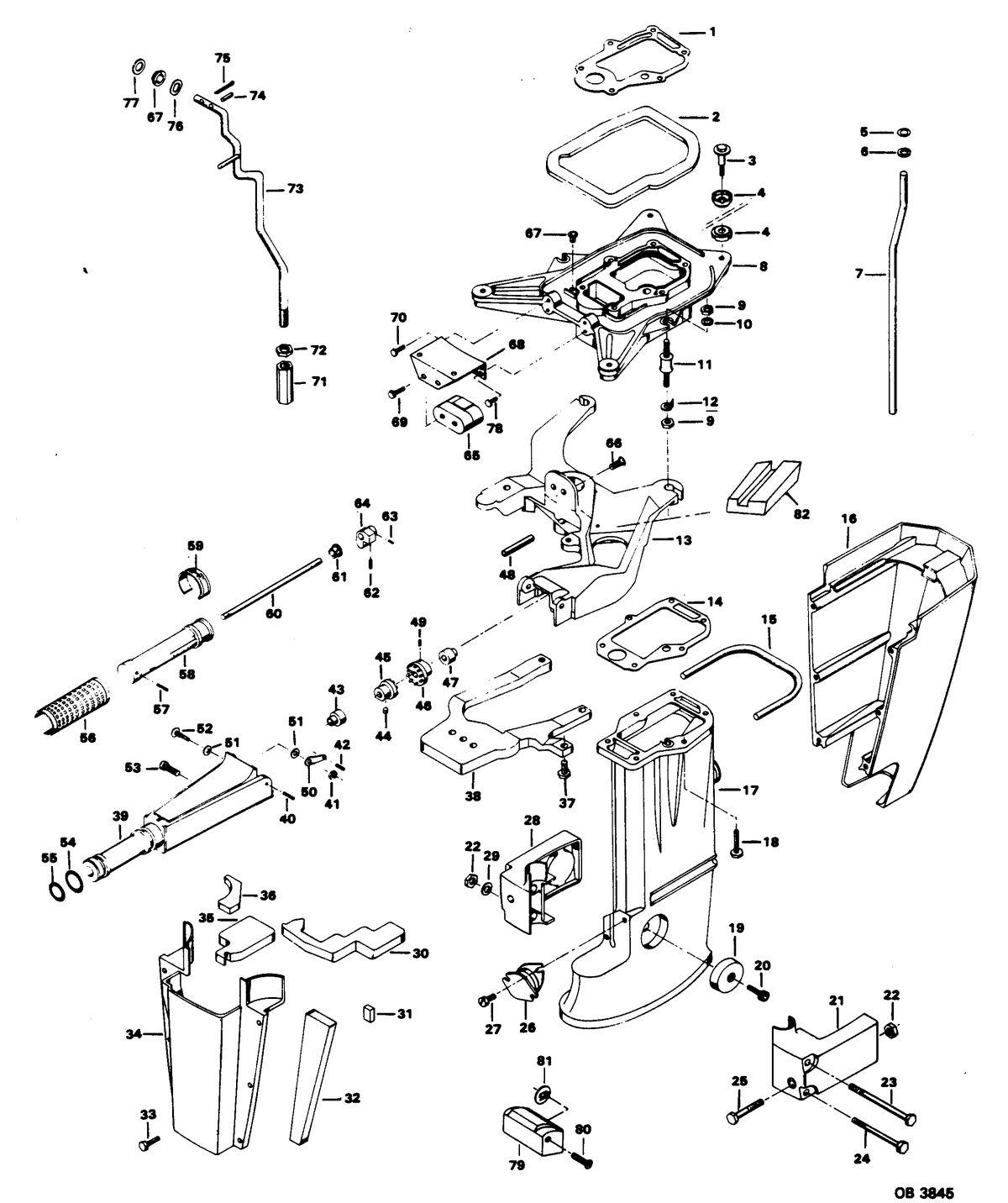 CHRYSLER 25 H.P. MOTOR LEG