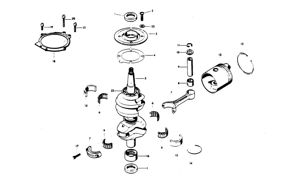 CHRYSLER 35/45 H.P. CRANKSHAFT AND PISTON GROUP