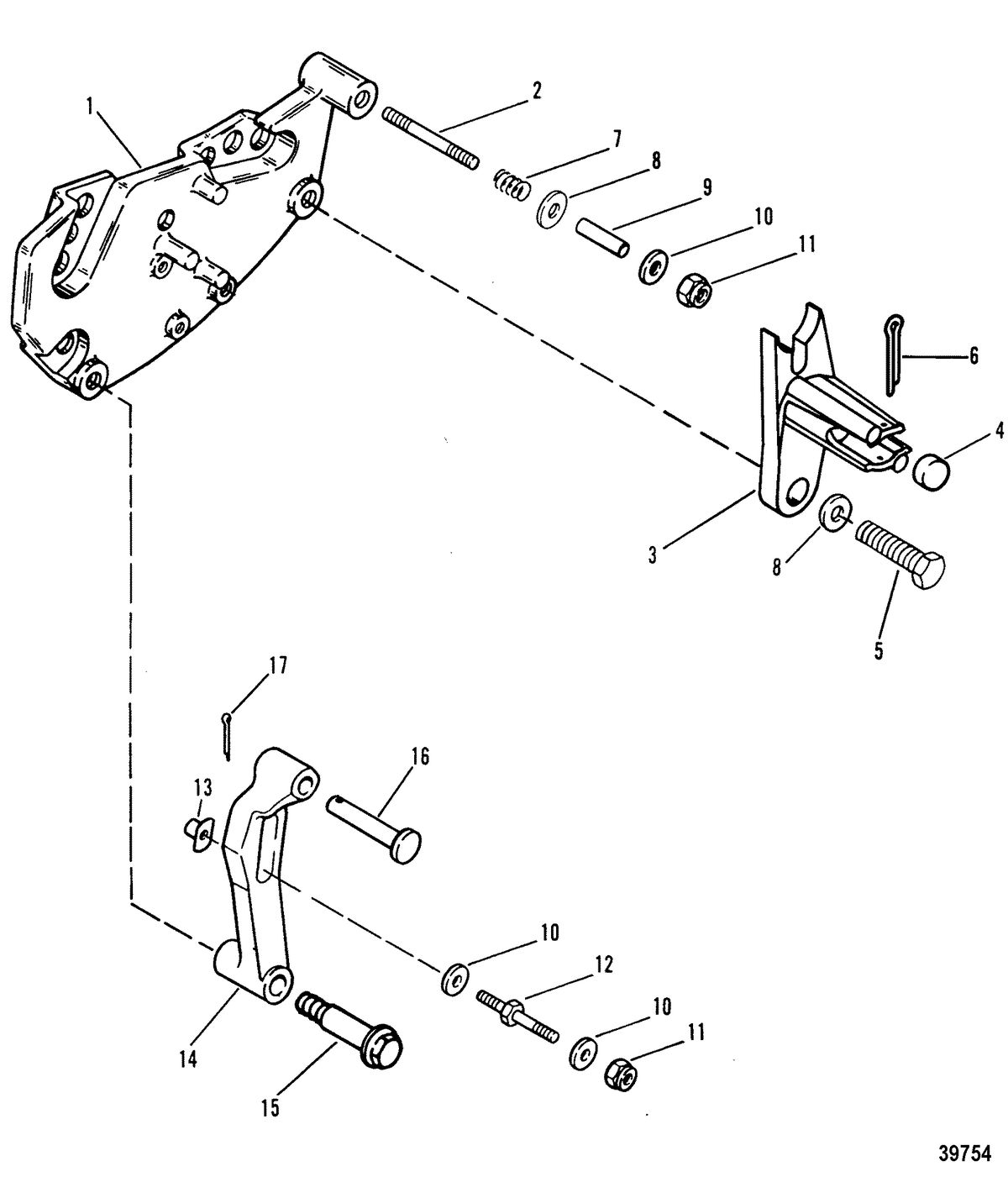 MERCRUISER 7.4L BRAVO SHIFT BRACKET