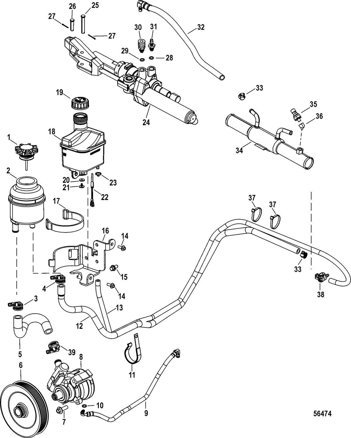 MERCRUISER 4.5L MPI ALPHA/BRAVO Steering System and Drive Lube Bottle