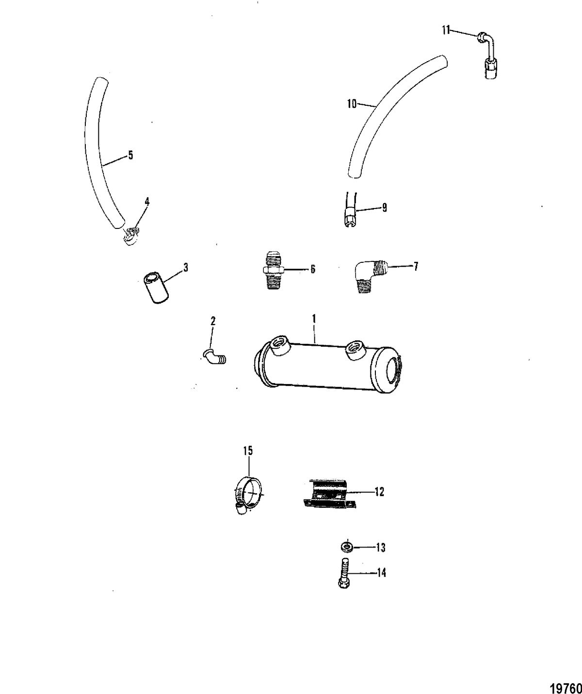 MERCRUISER 370/400/440/460 CYCLONE TRS ENGINE Remote Engine Oil Cooler(Use With Single Oil Cooler)