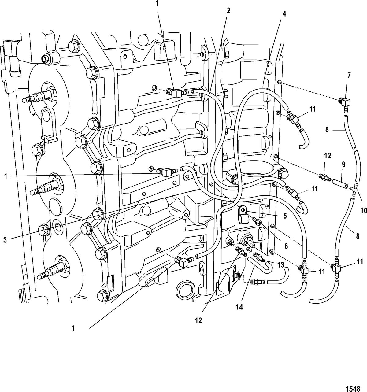 RACE OUTBOARD 300X EFI (3.0L) Starboard Bleed System