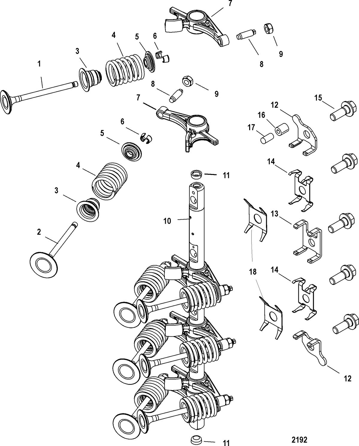 MERCURY/MARINER 40/50/60 EFI (4 CYLINDER) 4-STROKE Intake/Exhaust Valves