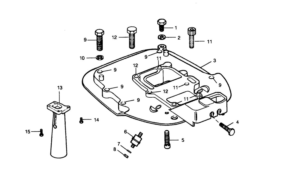 FORCE FORCE 1991 35 H.P. "A" MODELS SPACER PLATE