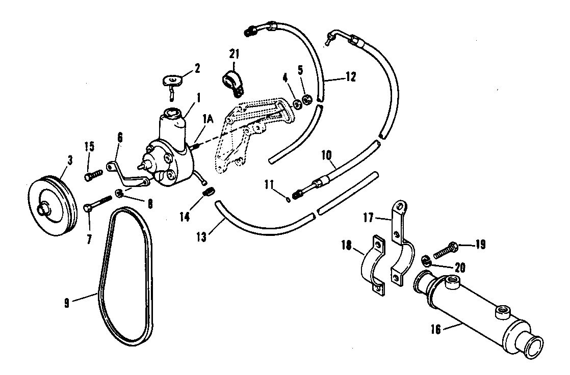 MERCRUISER 465 H.P. ENGINE POWER STEERING COMPONENTS