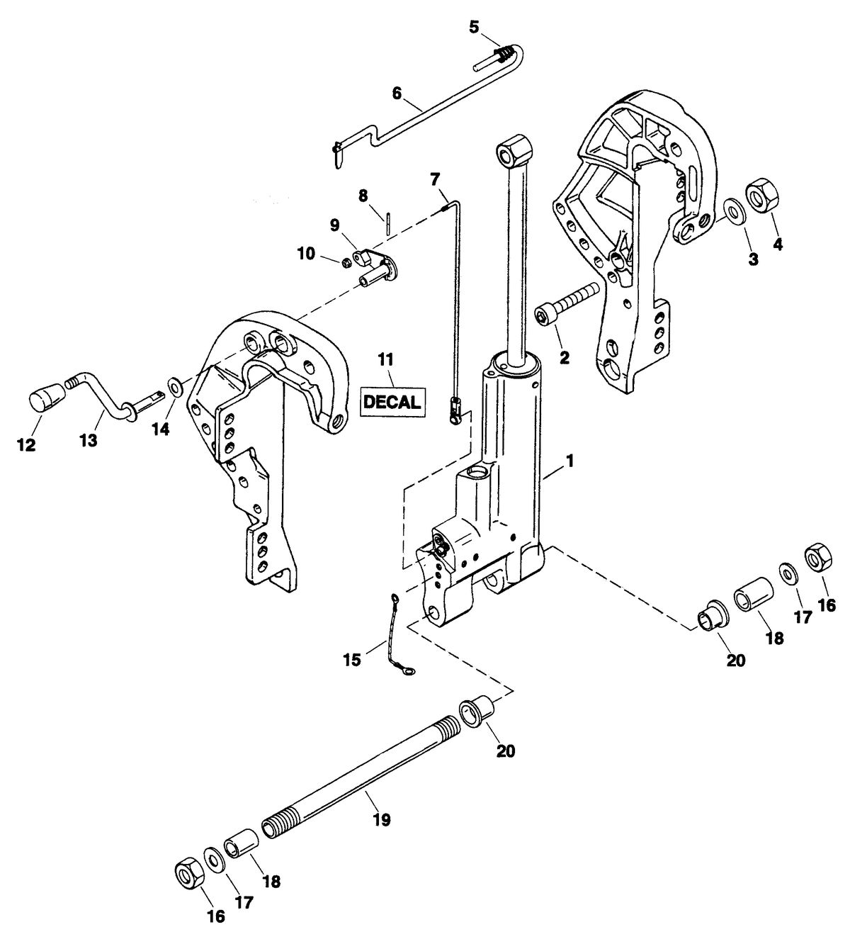 FORCE FORCE TRIM & TILT MODELS 35 THRU 75 HP TRIM KIT - GAS ASSIST (828533A2)