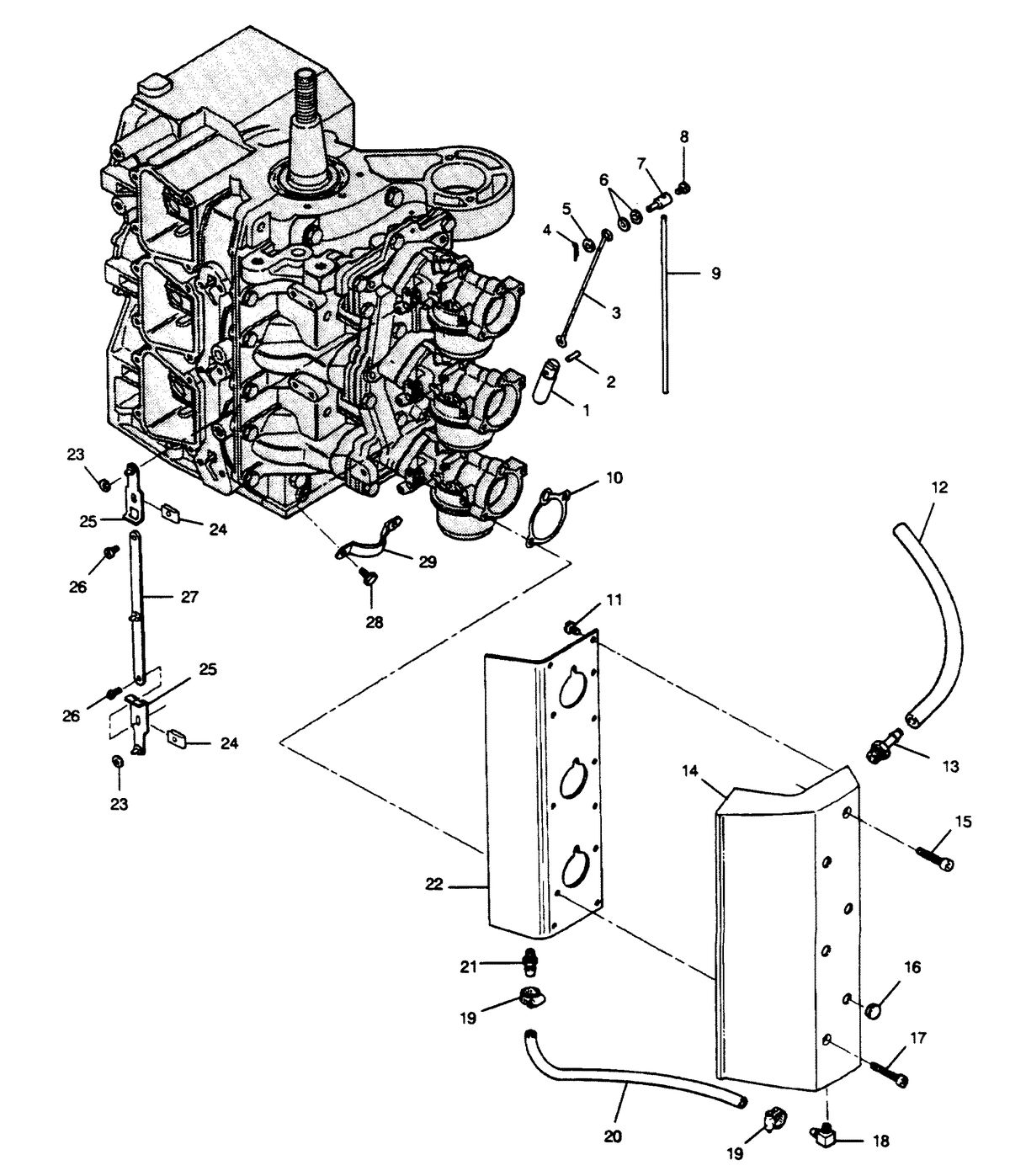 FORCE FORCE 1990 90 H.P. "C" MODEL L-DRIVE INTAKE COVER
