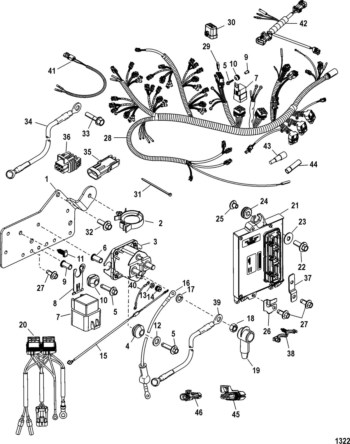 MERCURY/MARINER 200/225 DFI (3.0L) Solenoid Plate(Serial Number 1B226999 & Below)