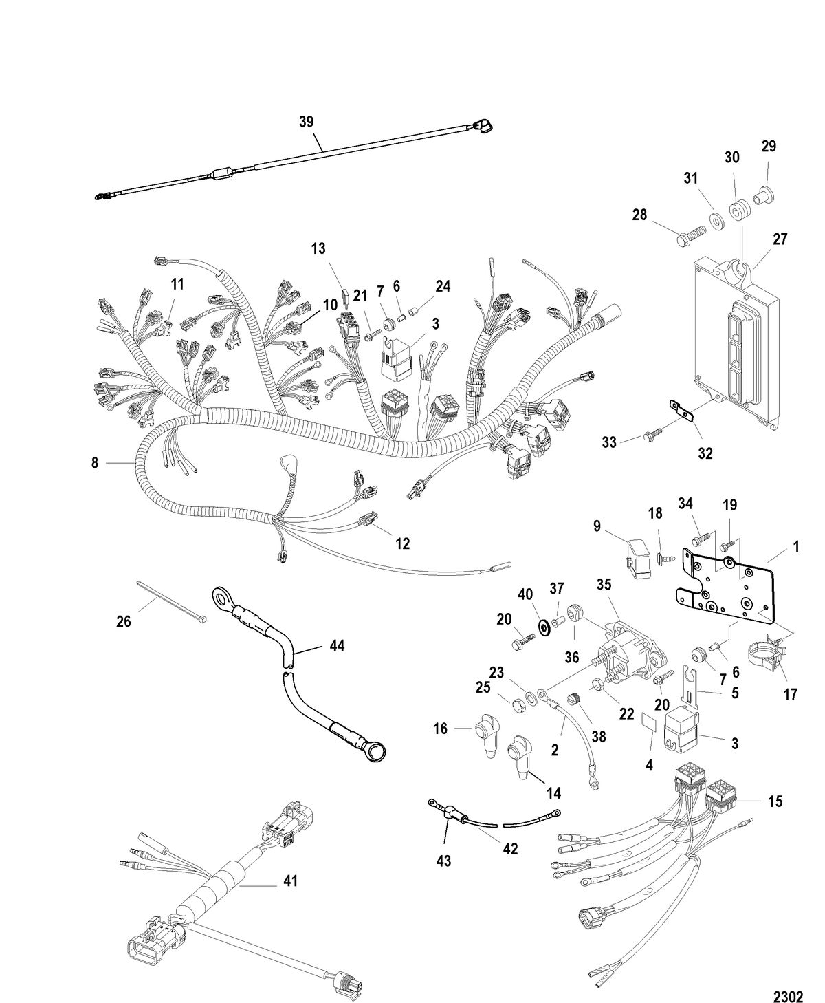 RACE OUTBOARD 200XS DFI (2.5L) ELECTRICAL PLATE ASSEMBLY