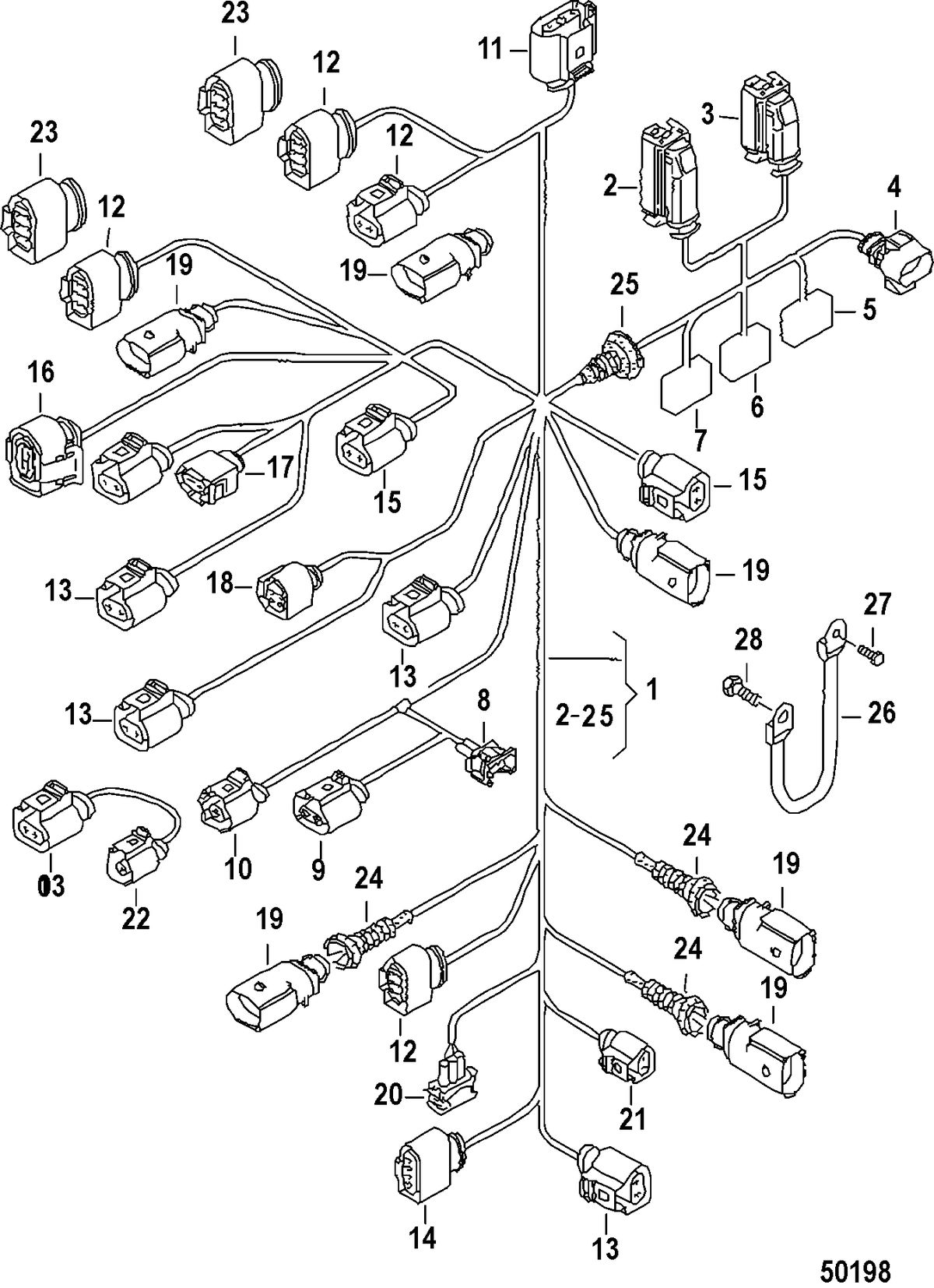 MERCRUISER VW TDI 3.0L WIRING HARNESS, Engine