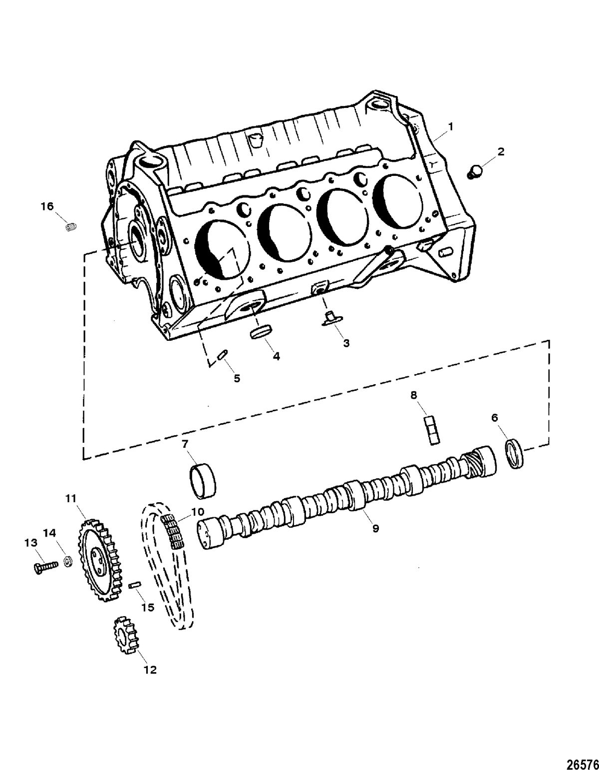 RACE STERNDRIVE 600 SC BOBTAIL Cylinder Block And Camshaft
