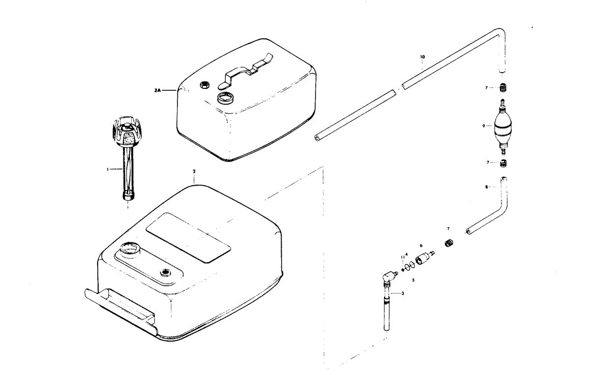 CHRYSLER 50 H.P. FUEL TANK AND LINE