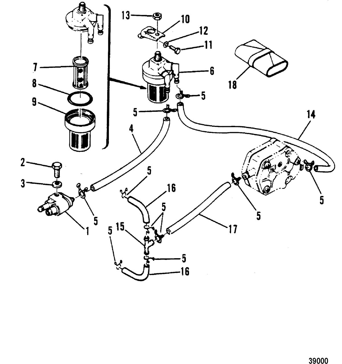 MARINER 40 HP FUEL LINES AND FILTER