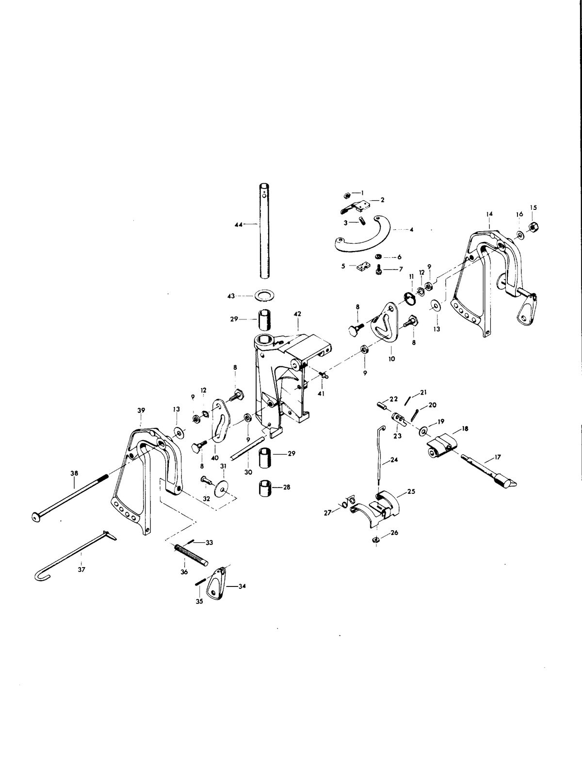 CHRYSLER 25 H.P. SWIVEL BRACKET GROUP