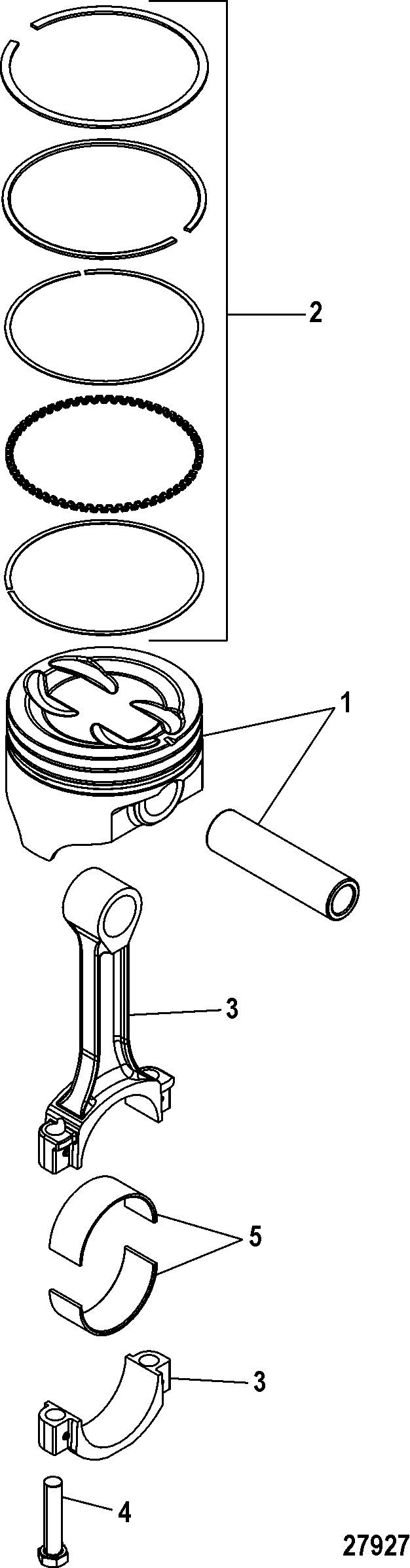 MERCRUISER VAZER 100 EC Cylinder Block, Piston