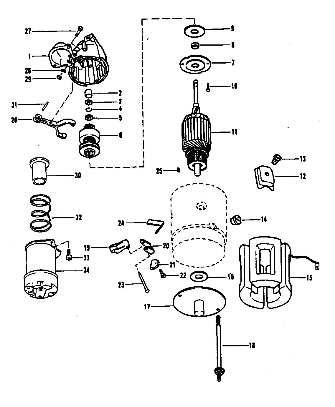 MERCRUISER 465 H.P. ENGINE STARTER ASSEMBLY (TRANSMISSION AND DRIVELINE MODELS)