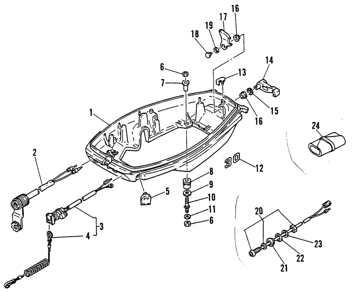 MARINER 30 HP BOTTOM COWL