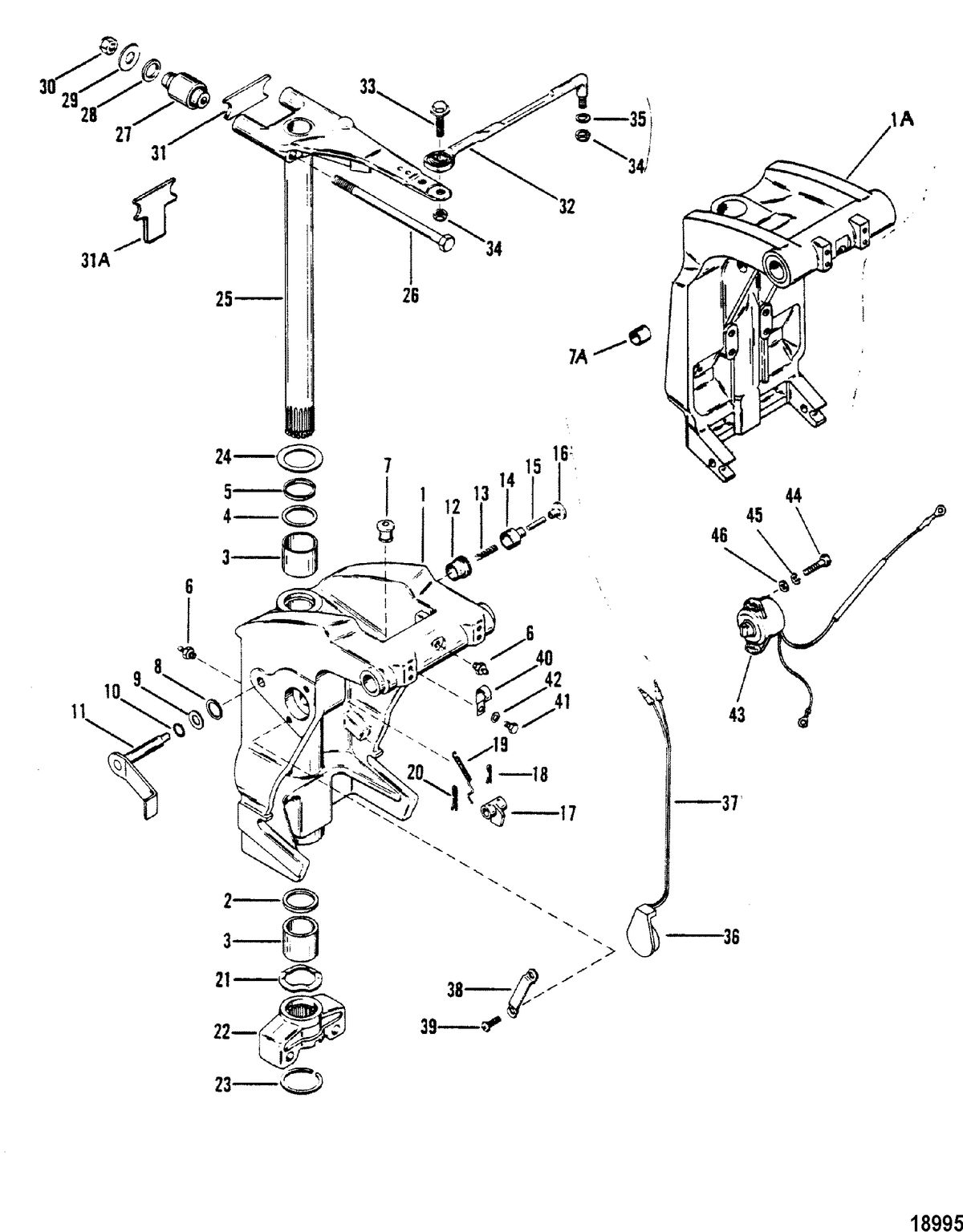 MERCURY/MARINER 200 H.P. (V-6) (1978-1988 COMBINED BOOKS) Swivel Bracket