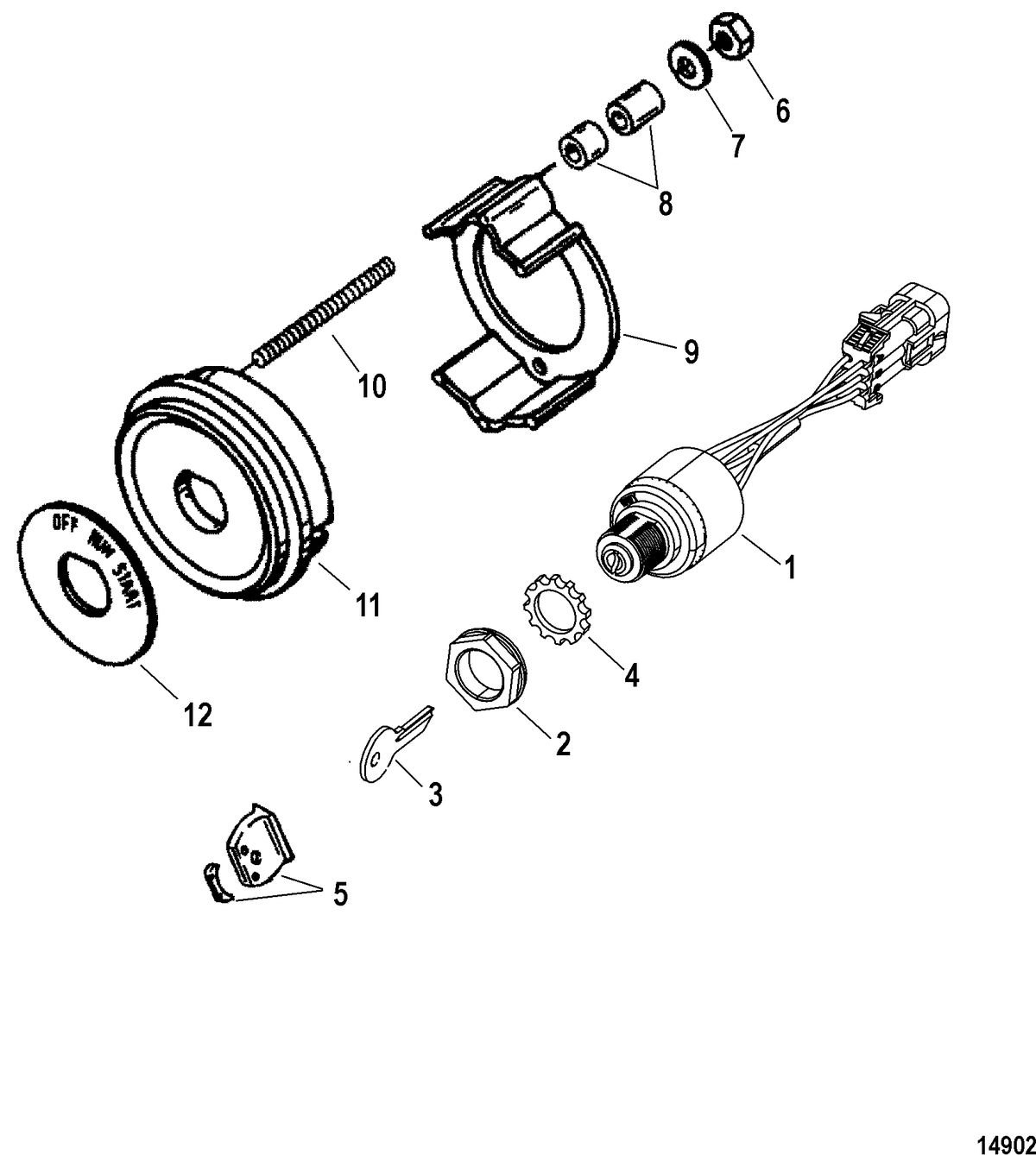 ACCESSORIES ELECTRICAL COMPONENTS AND HARNESSES Key Switch Kit(88107A10)