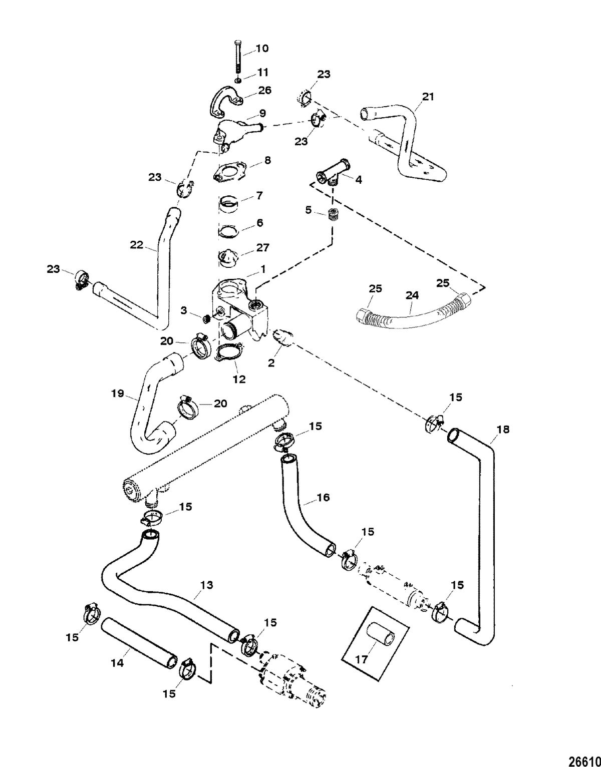 RACE STERNDRIVE 525 SC - GEN VI Thermostat Housing
