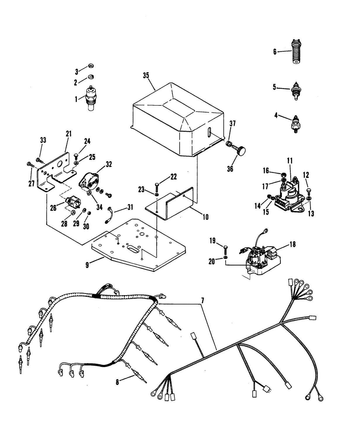 MERCRUISER D7.3L/270 DIESEL ENGINE (STERN DRIVE/INBOARD) WIRING HARNESS AND ELECTRICAL COMPONENTS