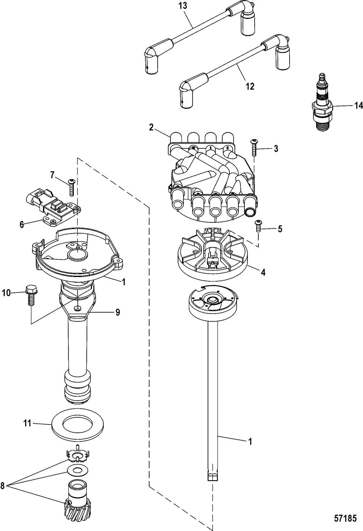 MERCRUISER 350 MPI CRATE Distributor and Ignition Components