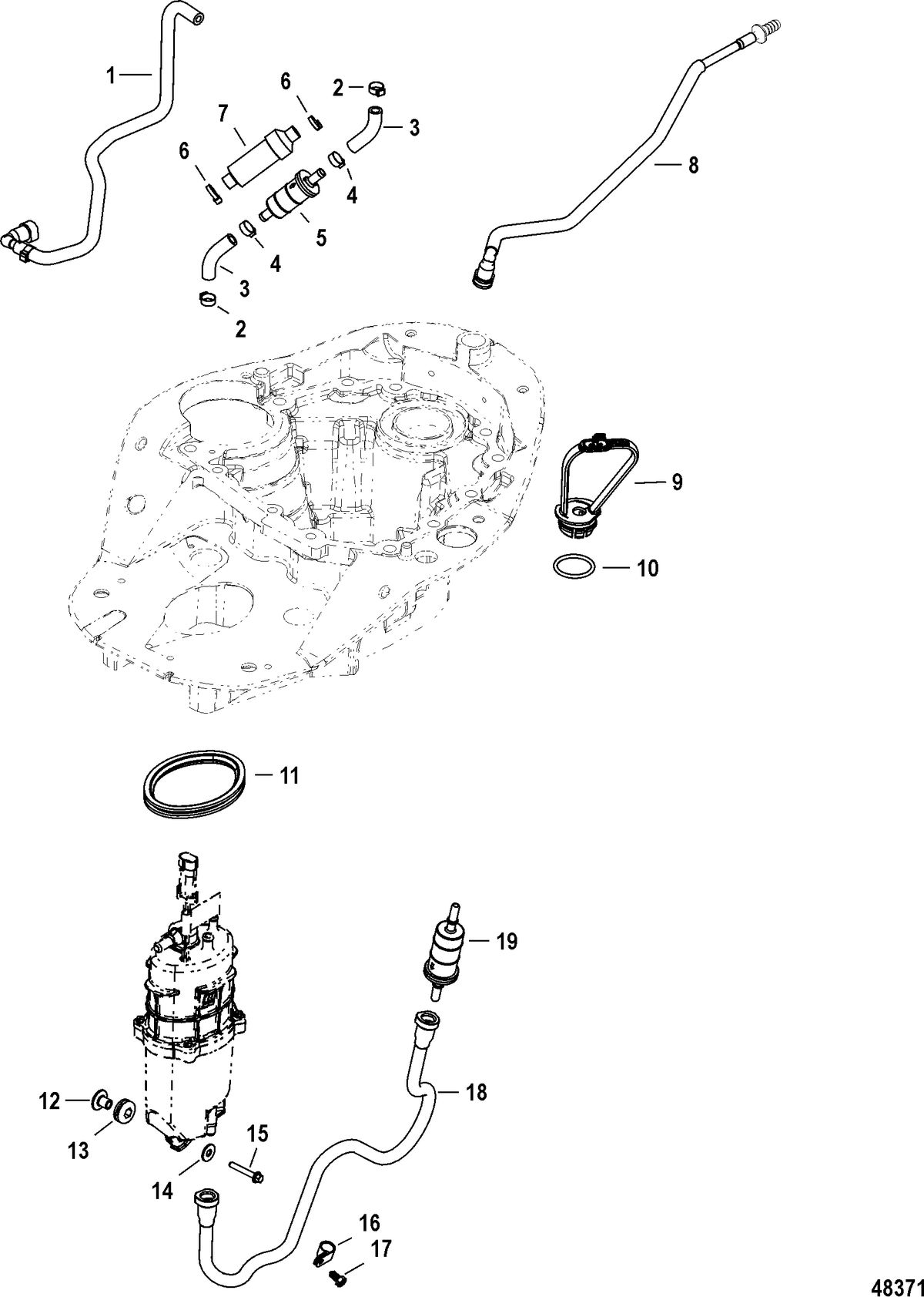 MERCURY/MARINER 150 4-STROKE Fuel Supply System, Hoses and module