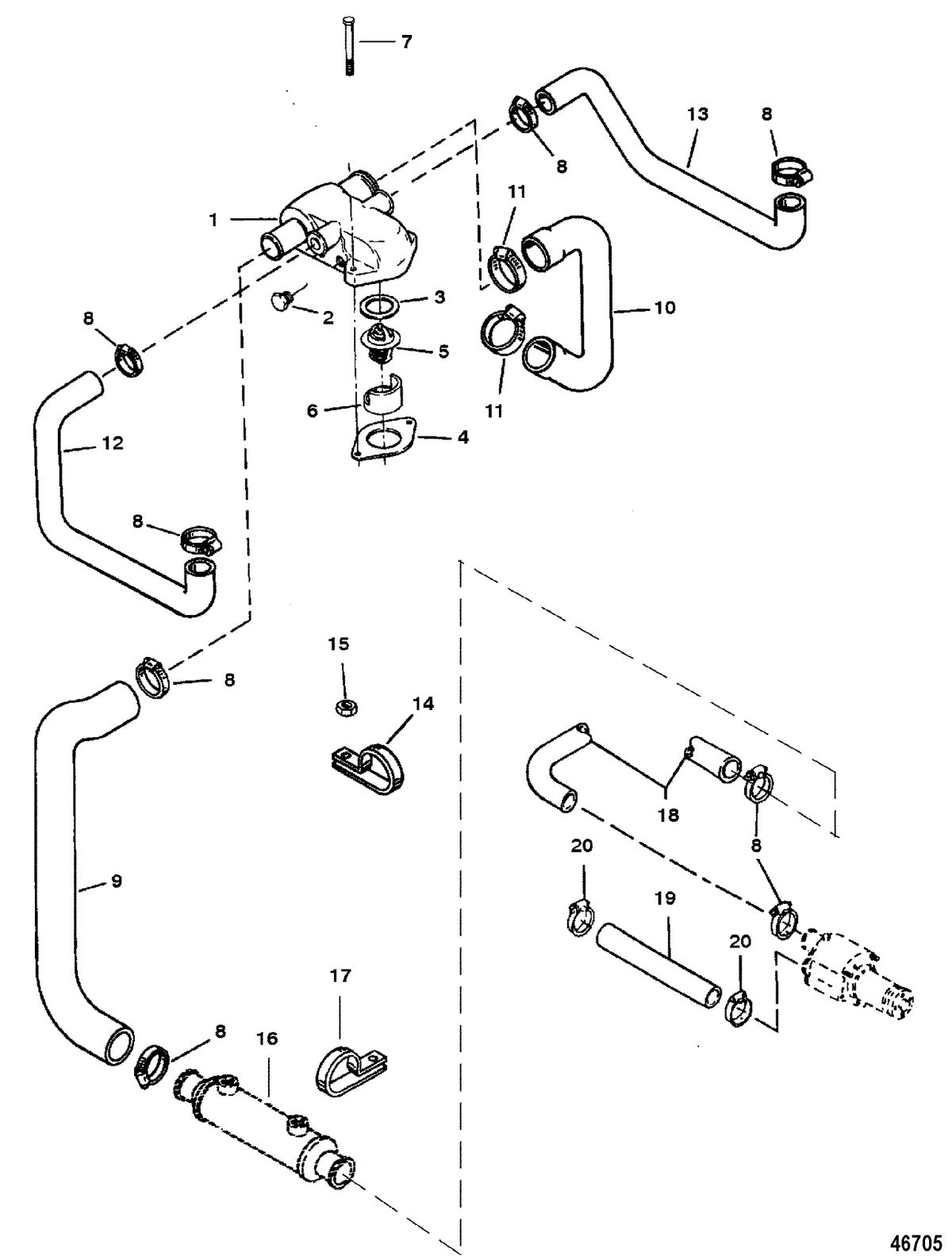MERCRUISER 350 MAGNUM ALPHA (EFI-TBI) STANDARD COOLING SYSTEM