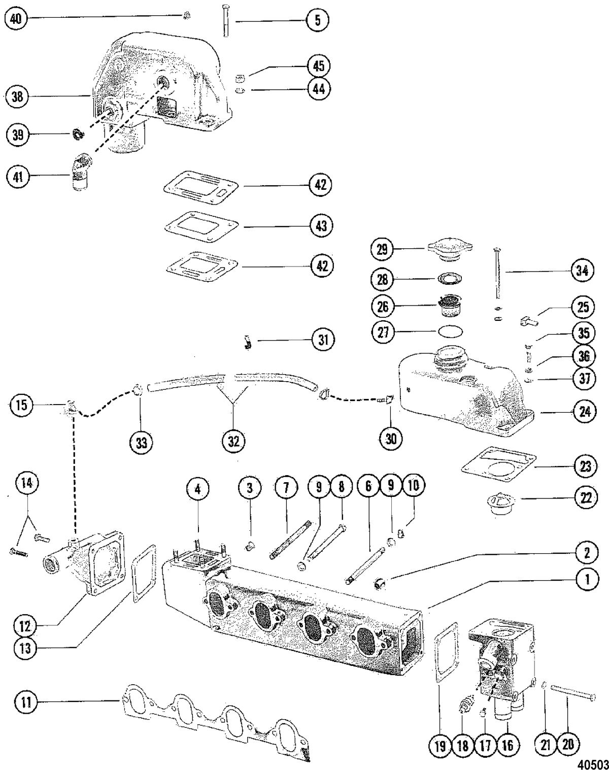 MERCRUISER 470 ENGINE Exhaust Manifold and Elbow(MCM)