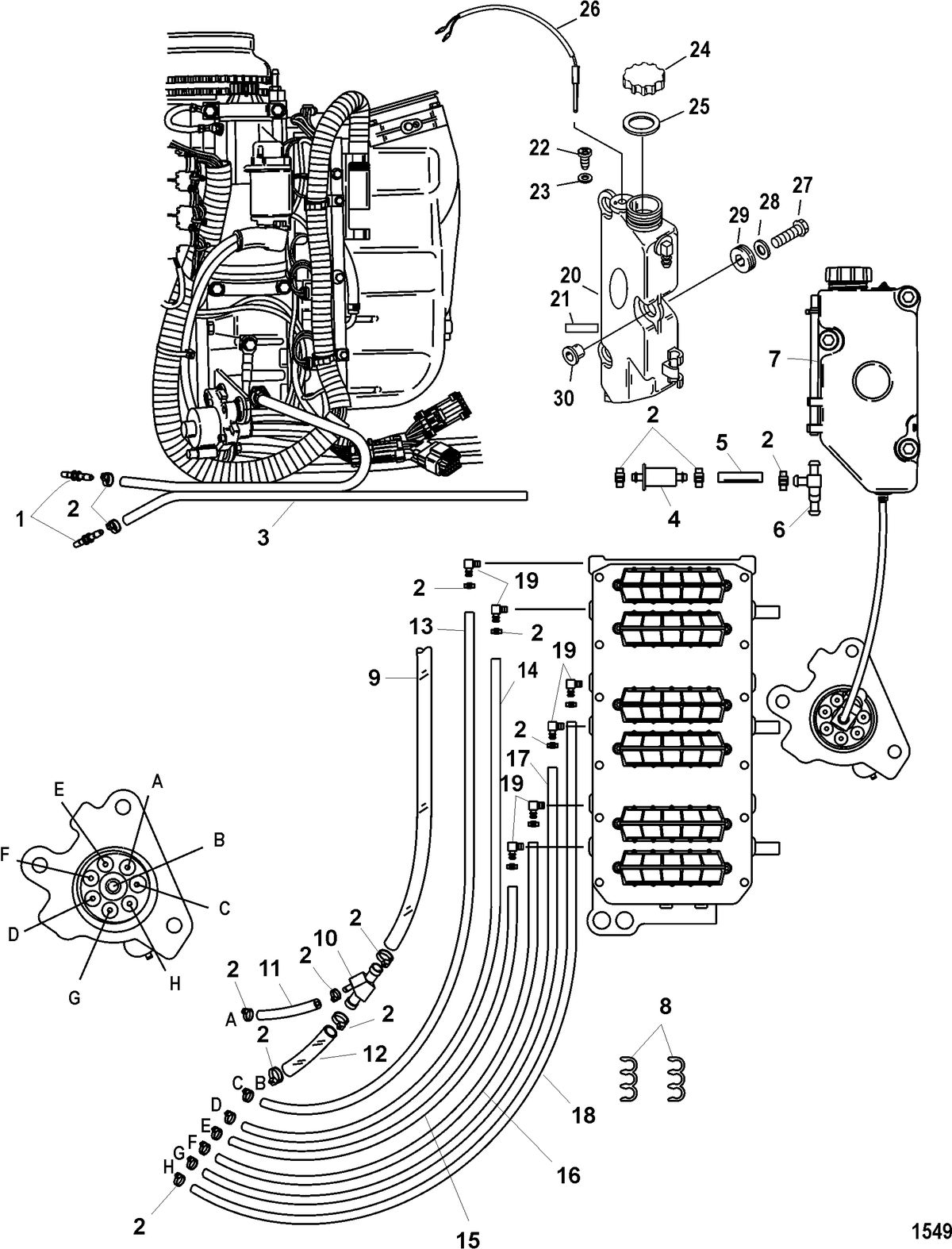 RACE OUTBOARD 300X EFI (3.0L) Oiling System