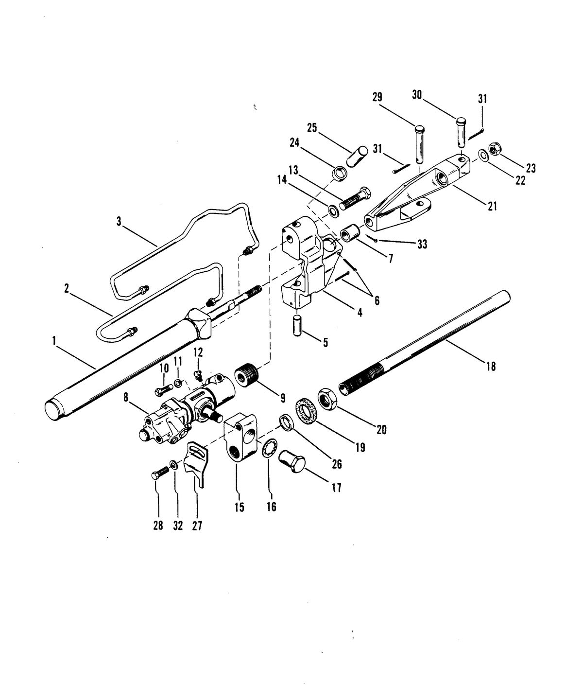 MERCRUISER 300 TEMPEST (MR/TR) ENGINE POWER STEERING CYLINDER (MR)