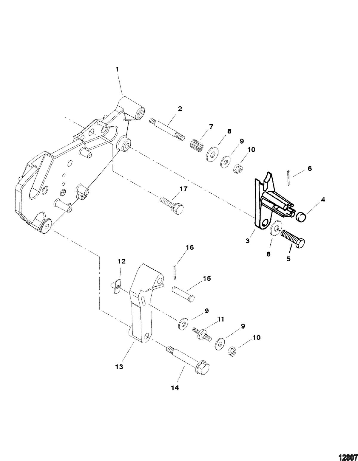MERCRUISER MX 6.2L MPI BRAVO ENGINE Bravo Shift Bracket