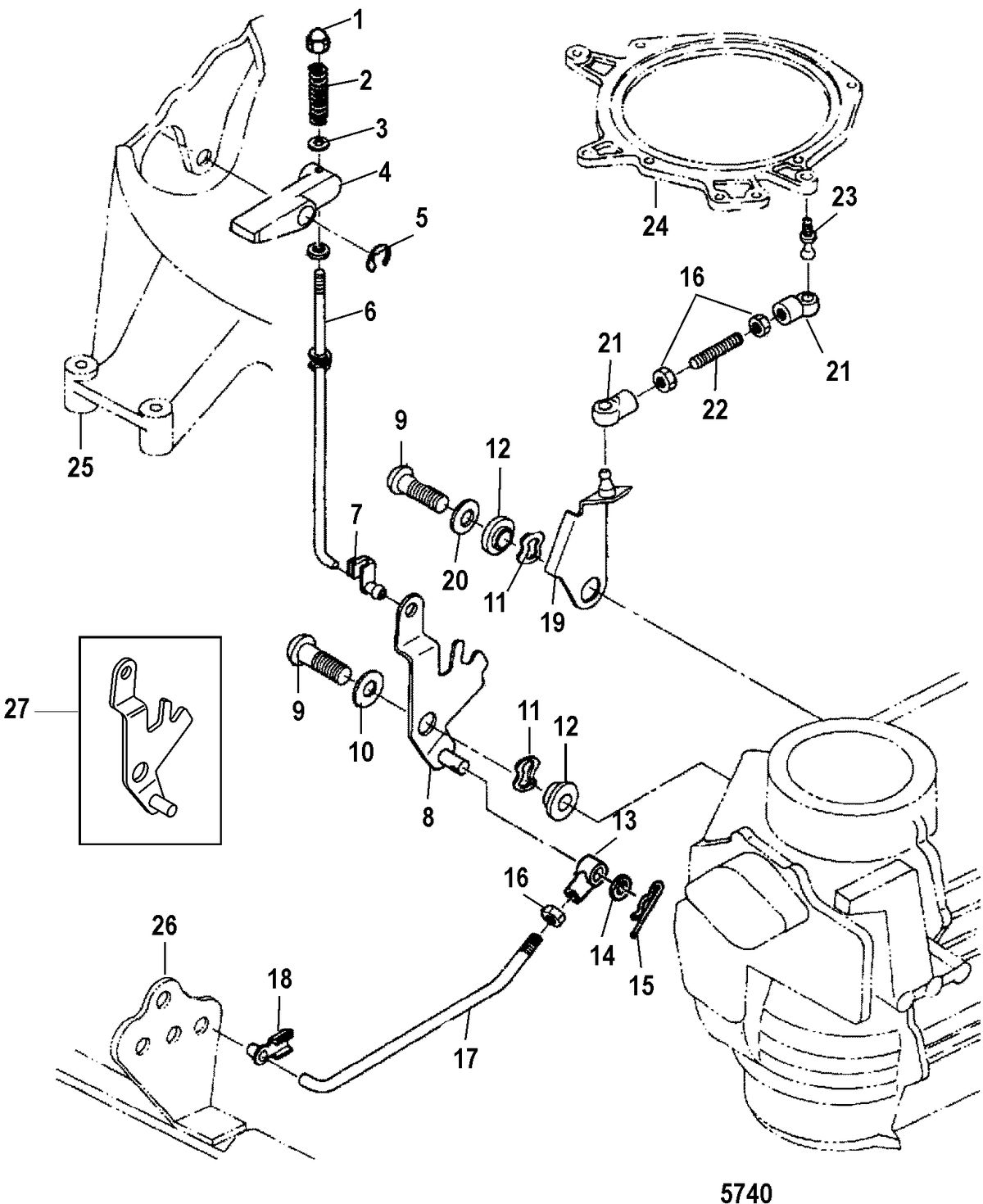 MERCURY/MARINER 25/25 JET/30HP (2 CYL/430CC) INTERNATIONAL Starter Lock