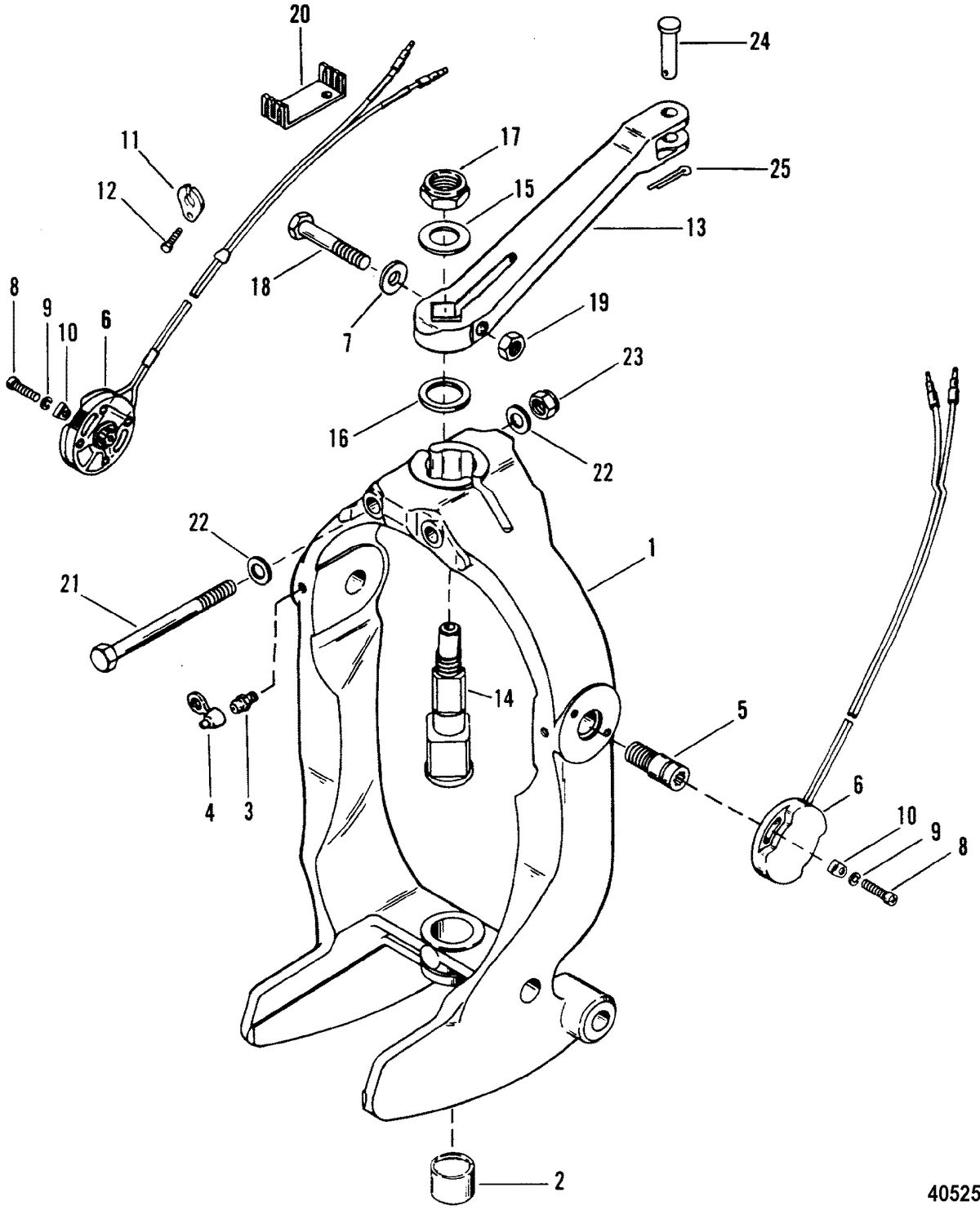 MERCRUISER ALPHA ONE GEN II STERNDRIVE AND TRANSOM ASSEMBLY Gimbal Ring And Steering Lever